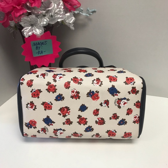 Coach F57627 Mini Bennett Rose Floral Chalk & Black Handbag Purse - Picture 5 of 8